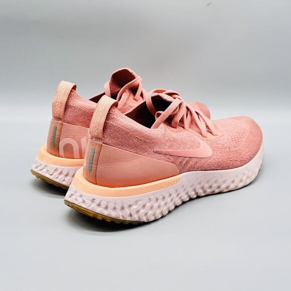Nike Shoes Womens 9.5 Pink Epic React Flyknit Road Running Athletic Sneakers - Picture 9 of 13